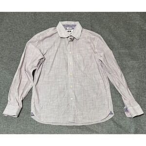 Joseph Abboud Men's L Striped Burgundy Long Sleeve Shirt